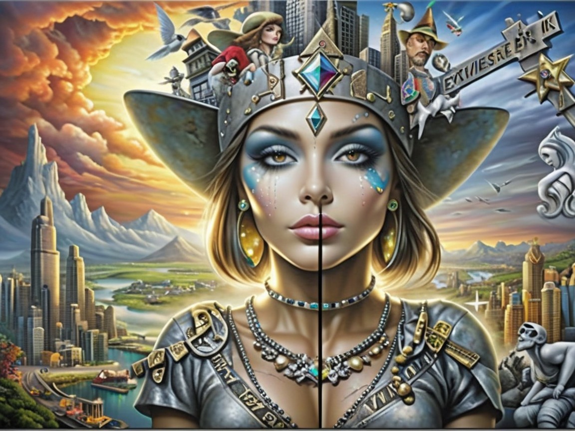 Female Figure Representing Duality in Art