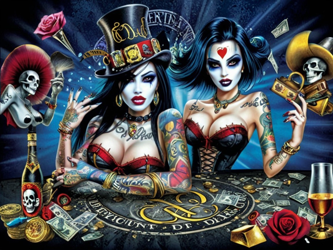 Punk-Rock Women with Tattoos in Mystical Setting