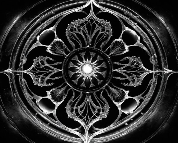Intricate Circular Design with Floral and Geometric Motifs