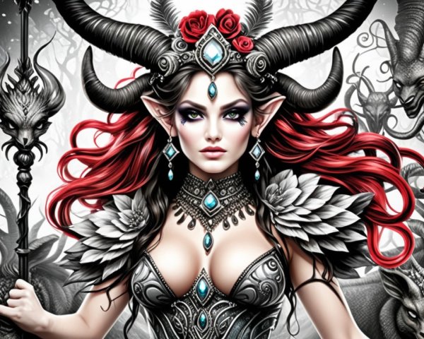 Fantasy Character in Intricate Armor with Mystical Background