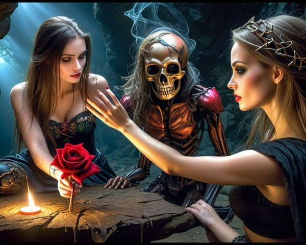 Enchanting Women in a Mystical Cavern Setting
