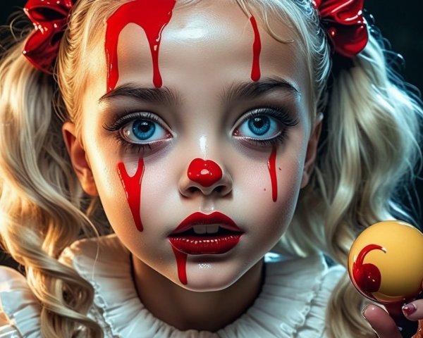 Young girl with blue eyes and platinum curls in dress