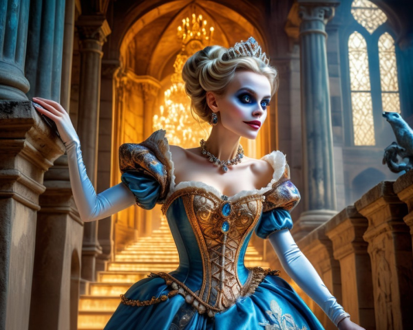 Regal Character in Luxurious Castle Setting