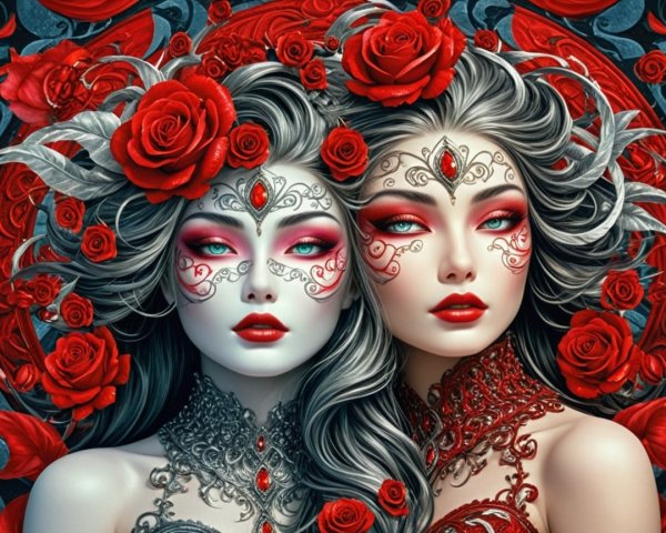 Elegantly Styled Women with Light and Dark Themes