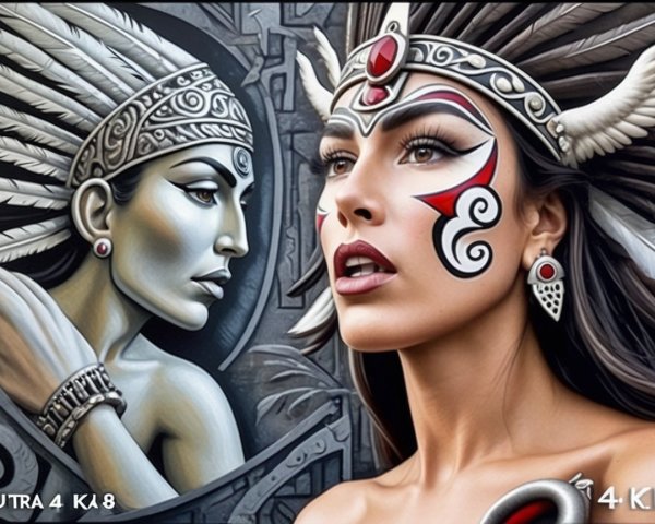 Artistic Representation of Woman with Face Paint