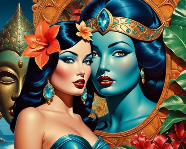 Vibrant Colors and Mystical Themes in Artwork