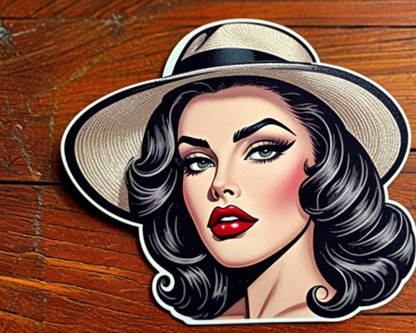 Glamorous Woman Illustration with Vintage Aesthetic