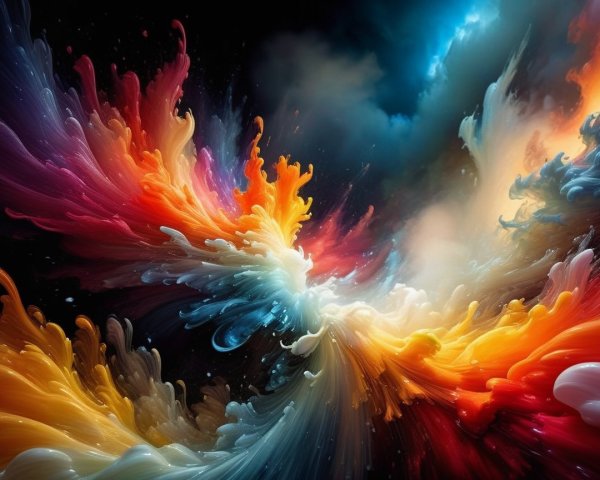 Vibrant Color Swirl with Dynamic Movement and Fluidity