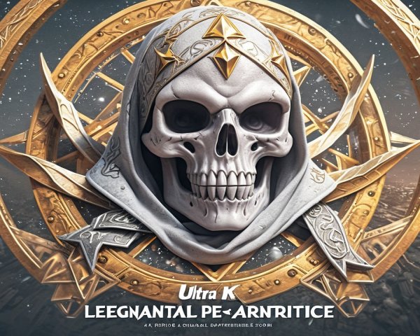 Intricately Designed Skull with Golden Accents