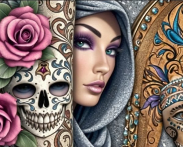 Artistic Composition of Beauty and Symbolism with Roses