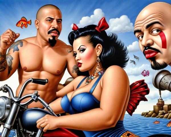 Vivid Scene of Stylized Characters and Bright Background