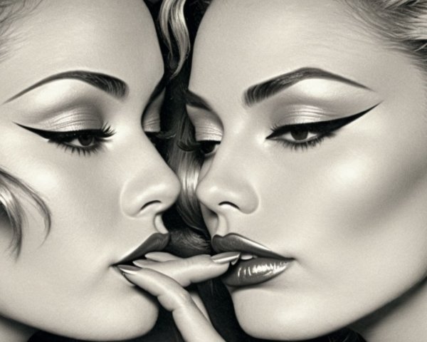 Close-Up Profiles of Women with Bold Makeup Features