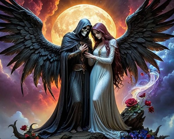 Mystical Scene of Life and Death with Winged Figures