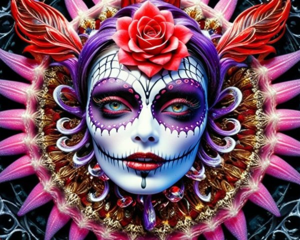 Vibrant Sugar Skull Design for Dia de los Muertos
