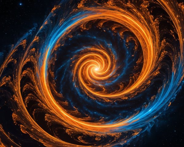 Vibrant Cosmic Spiral with Twinkling Stars