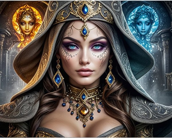 Fantasy Portrait of a Woman in Ornate Jewelry