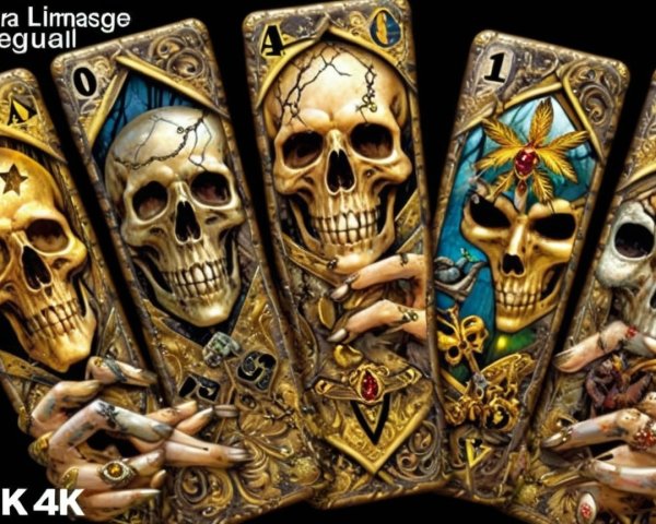 Intricately Designed Skull Motif Playing Cards