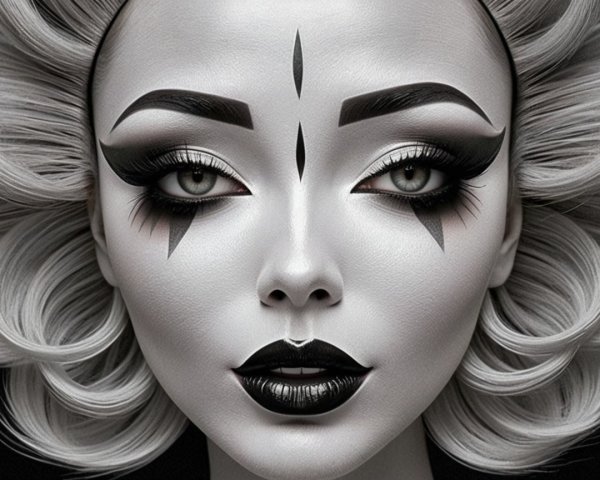Striking Portrait of a Model with Elaborate Makeup