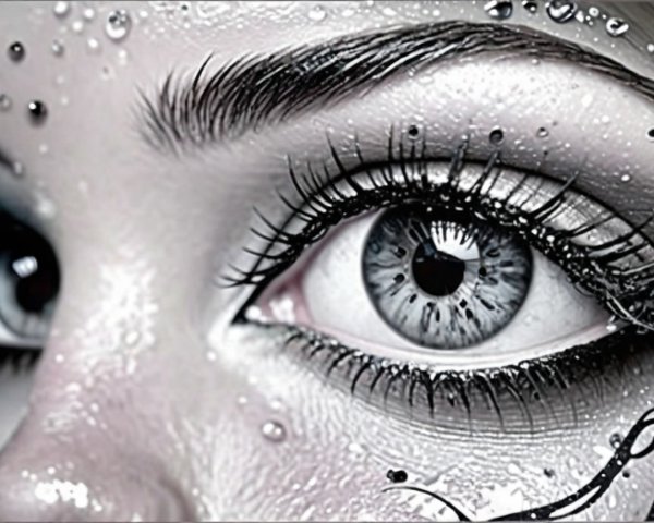 Close-up of a mesmerizing eye with intricate design