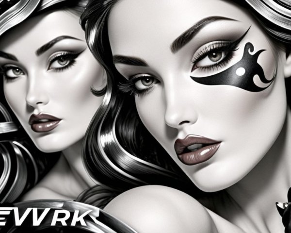 Bold Female Figures with Dramatic Black and White Palette