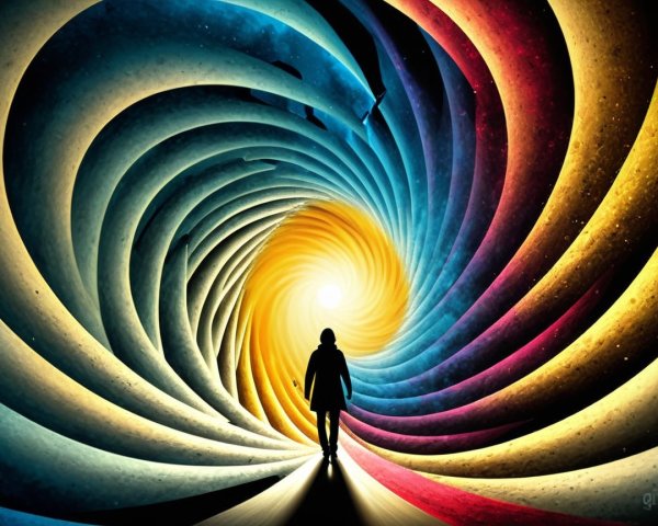 Vibrant Colorful Vortex with Spiraling Patterns