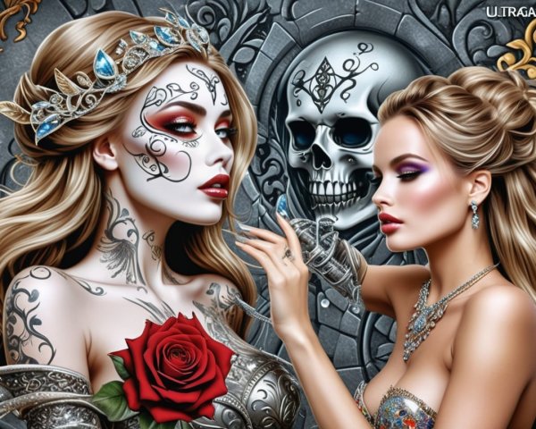 Striking Women with Tattoos and Gothic Elements