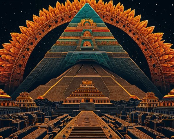 Intricate Pyramid Structure with Geometric Patterns
