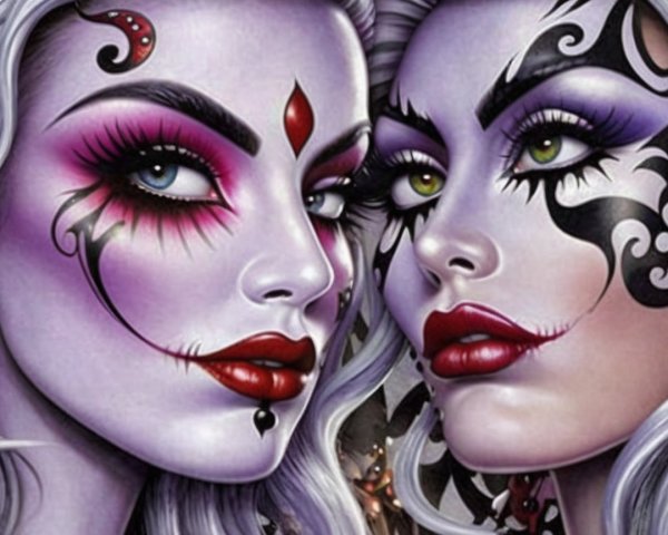 Ethereal Figures with Intricate Makeup Designs