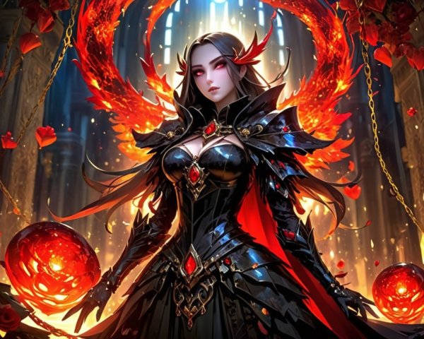 Dark Fantasy Character in Ornate Gothic Setting
