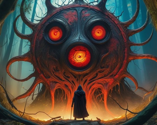 Mystical Forest Encounter with a Monstrous Creature