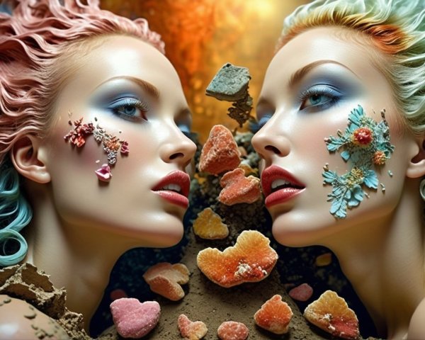 Detailed Portraits of Women with Colorful Makeup