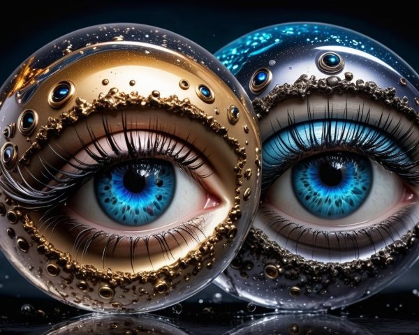 Intricate Glass Orbs with Mesmerizing Eyes