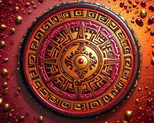 Intricately Designed Circular Medallion with Patterns