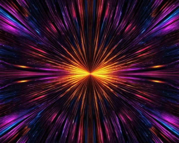 Vibrant Swirling Burst of Colors in Dark Background