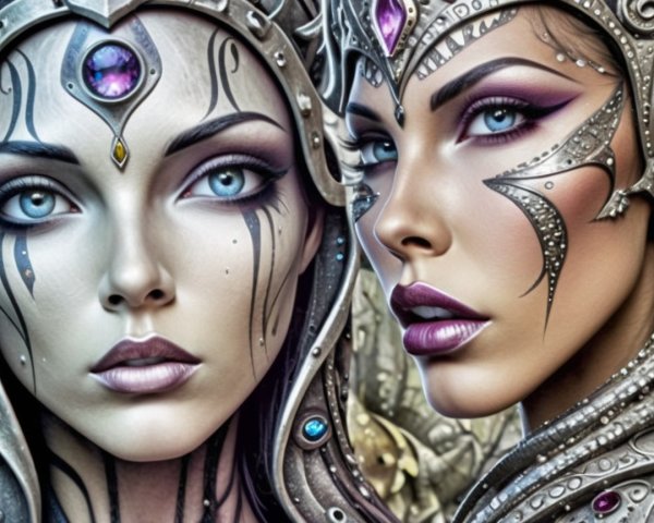 Ethereal Beauty with Fantasy Makeup and Headdresses