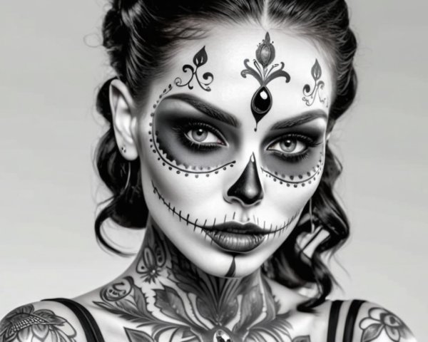 Portrait of a Woman with Day of the Dead Makeup