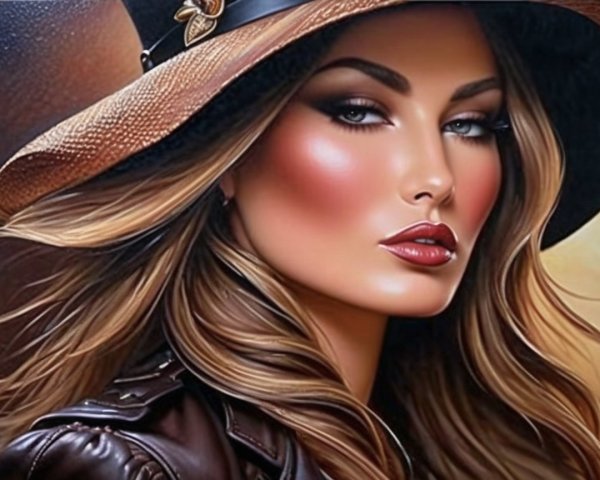 Portrait of a Young Woman with Glamorous Makeup
