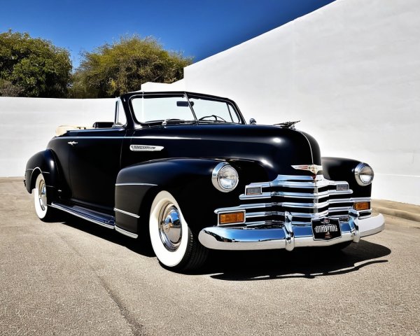 Classic Black Convertible Car with Vintage Charm