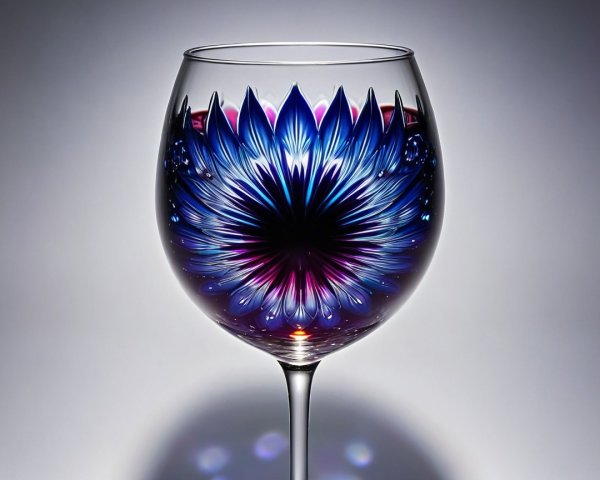 Intricately Designed Floral Glass with Vibrant Colors