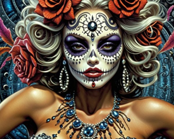 Traditional Día de los Muertos Makeup and Attire