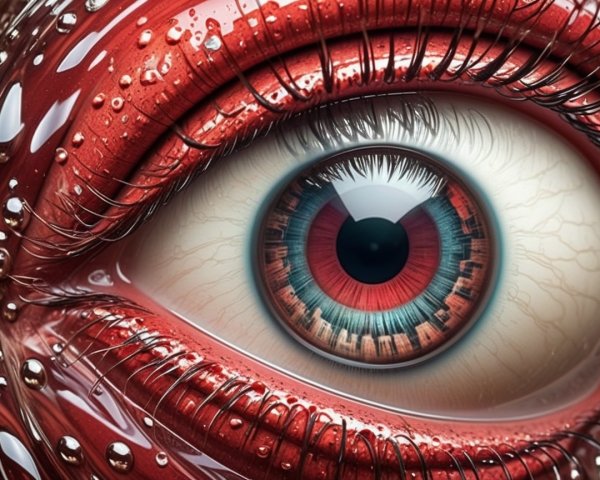 Detailed Eye with Vibrant Iris and Glossy Surface