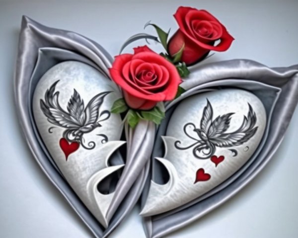 Intricately Designed Masks in Heart-Shaped Frame