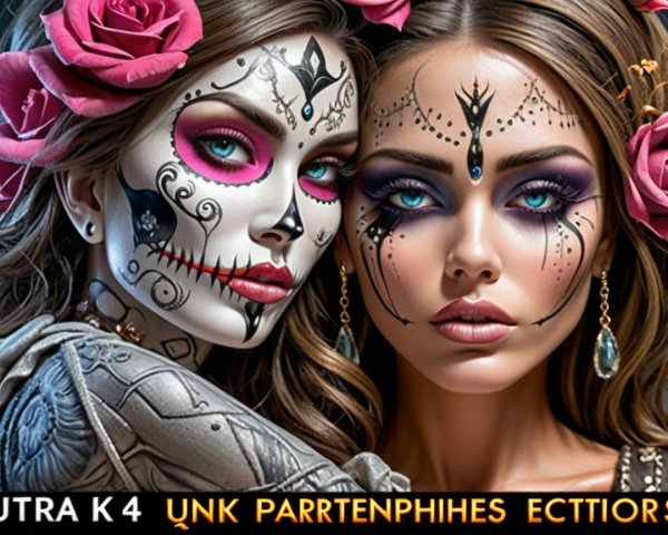 Day of the Dead Inspired Makeup with Floral Accents