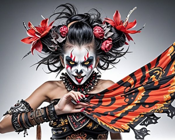 Vibrant Makeup and Elaborate Costume Display