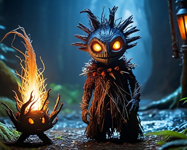 Whimsical Creature in a Mystical Forest Setting