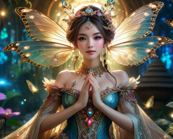 Fairy Princess in a Mystical Forest Setting