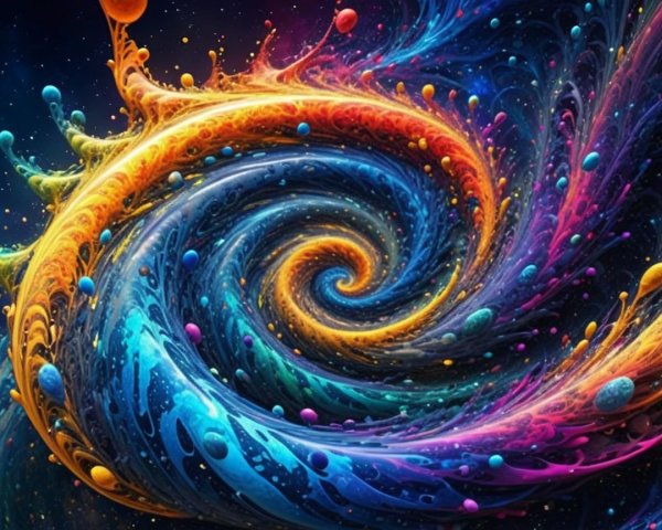 Vibrant Cosmic Swirl of Colors and Patterns