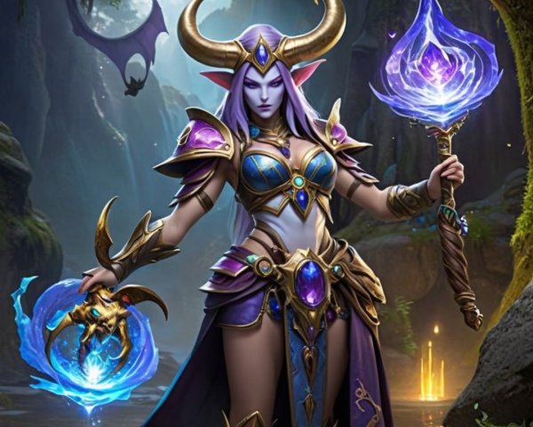 Mystical Female Character in Enchanted Forest Setting