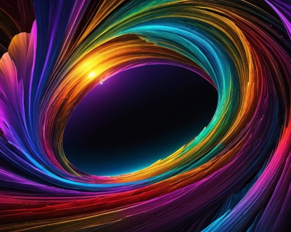 Vibrant Multicolored Vortex with Radiant Light