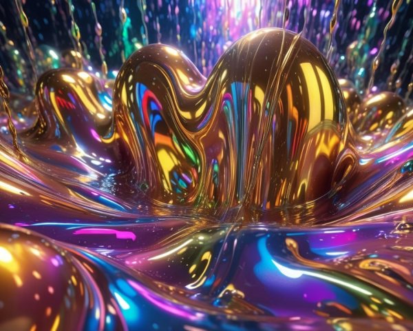 Vibrant Abstract Art with Iridescent Textures